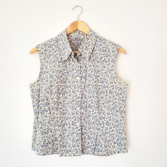 Vintage 90's Top Floral Sleeveless Top Cottagecore - Picture 8 of 8